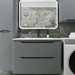 Style Line Мебель для ванной Марелла 80 Люкс Plus антискрейтч подвесная серая матовая – фотография-1